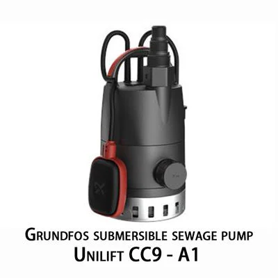 Grundfos Submersible Sewage Pump Single Stage Submersible Pump, Used for Pumping Clean, Non Corrosive Water and Greywater with a Water Level as Low as 3mm